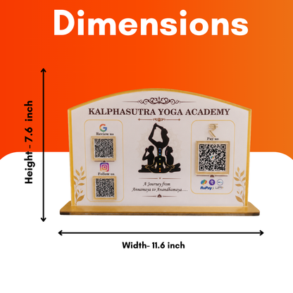 3 QR NFC Enabled Standee With Yoga Print For Yoga Institute