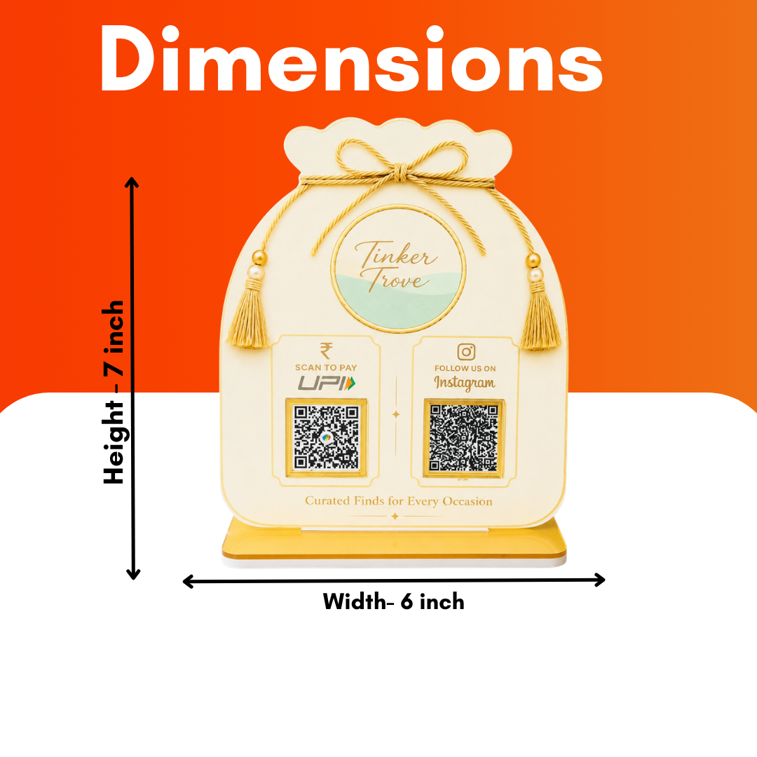 2 QR NFC Enabled Parcel Shape Standee For Gift Shop