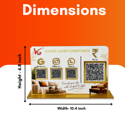 4 QR NFC Enabled Horizontal Sofa Printed Standee For Furniture and Sofa Stores