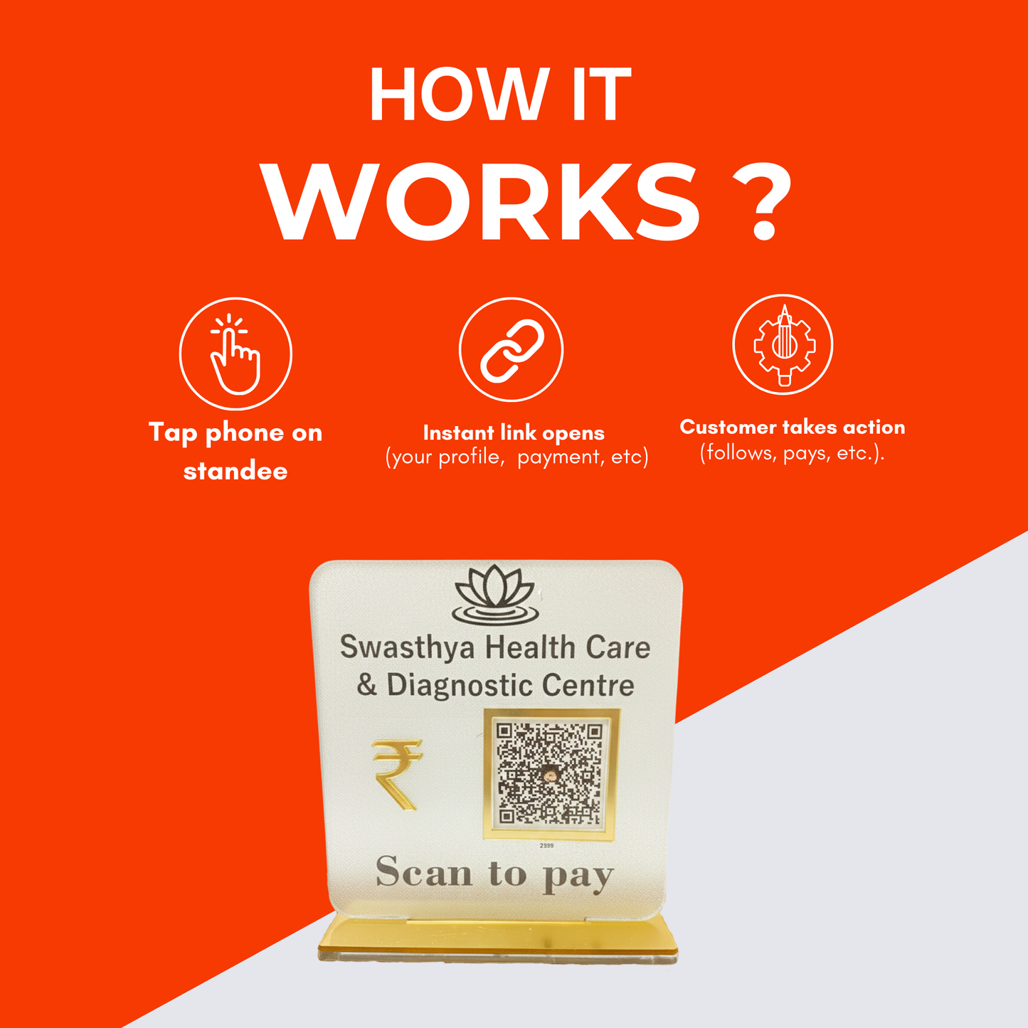 1 QR Frosted Payment Standee