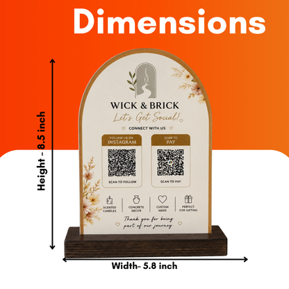 2 QR Round Shape Customize NFC Enabled Standee For Decor Spa Hotel
