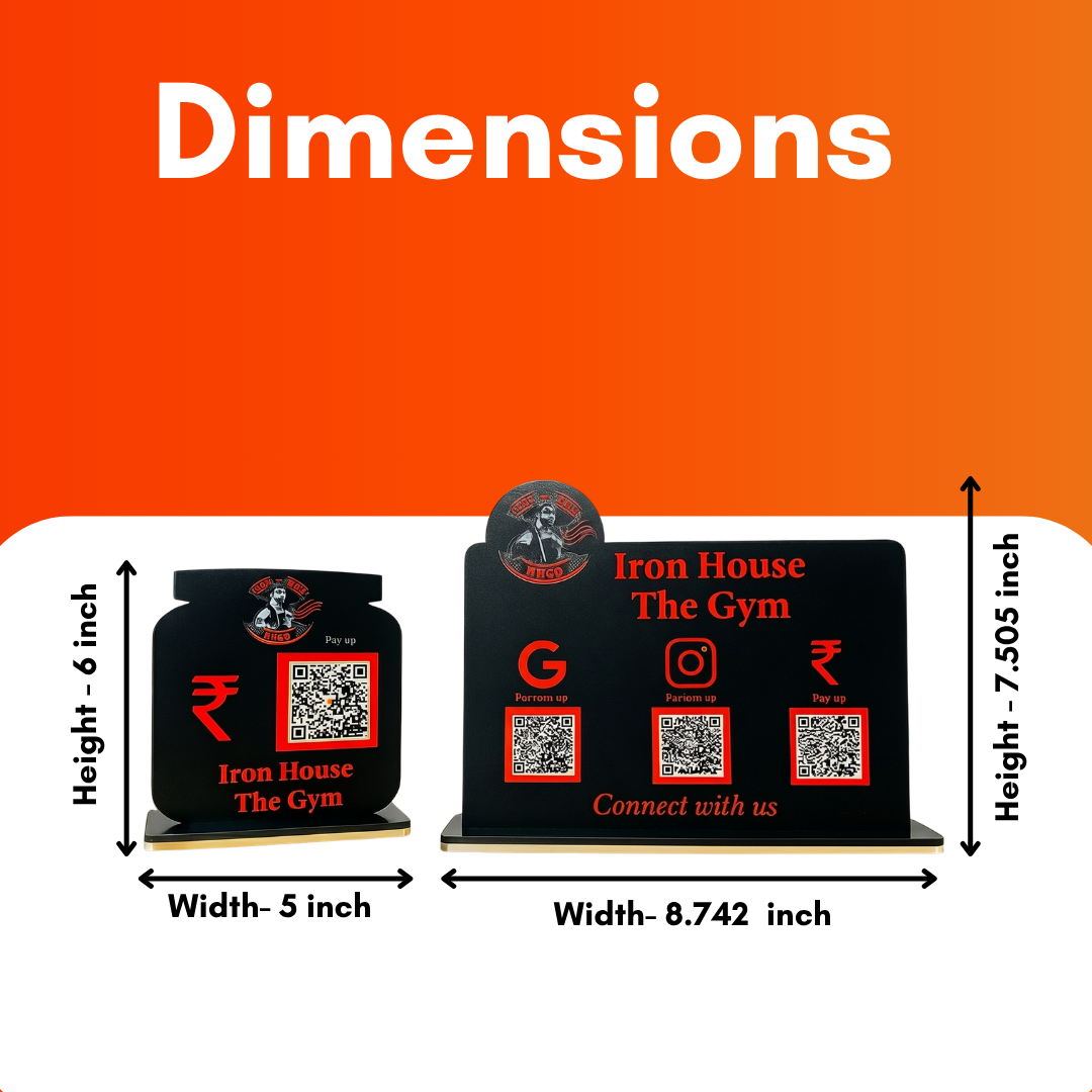 Black Premium NFC Enabled Bundle Standee 1 set of 2 standee For GYM and Fitness Center