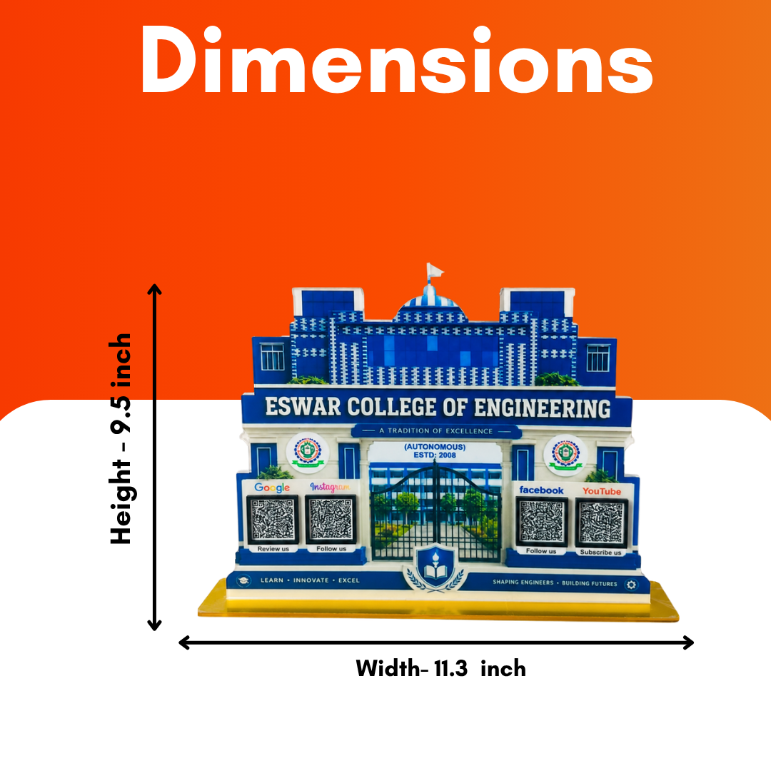 4 QR NFC Enbaled College Shape Standee For School and Colleges