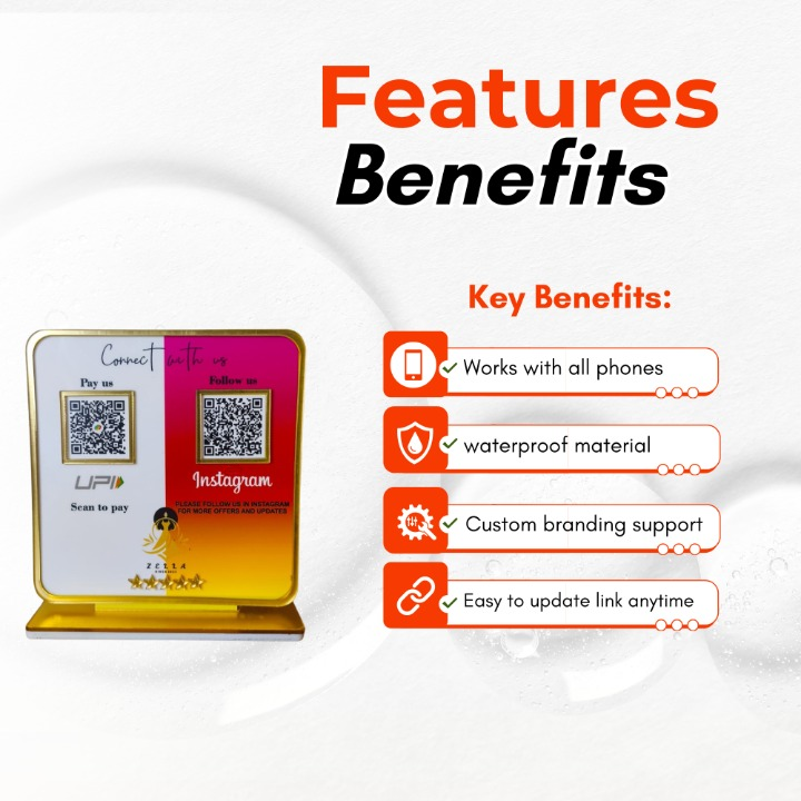 2 QR Colorful Golden Border Standee