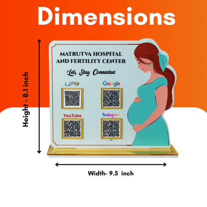 4 QR NFC Enabled Maternity Standee For Maternity and Fertility Hospital and Clinic