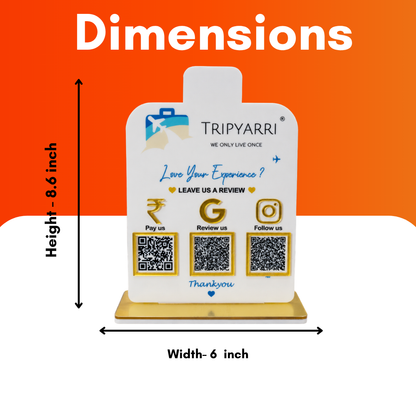 3 QR NFC Enabled White Colour Standee For Tour and Travel