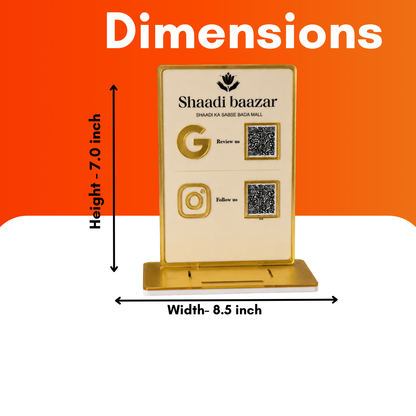 2 QR NFC Enabled Vertical Standee For Salon GYM Dental Clinic