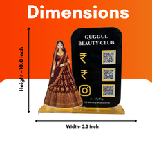 3 QR NFC Enabled Bride Cut Out Black Standee For Cloth Store