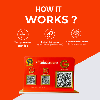 3 QR Horizontal Standee with Google Review QR