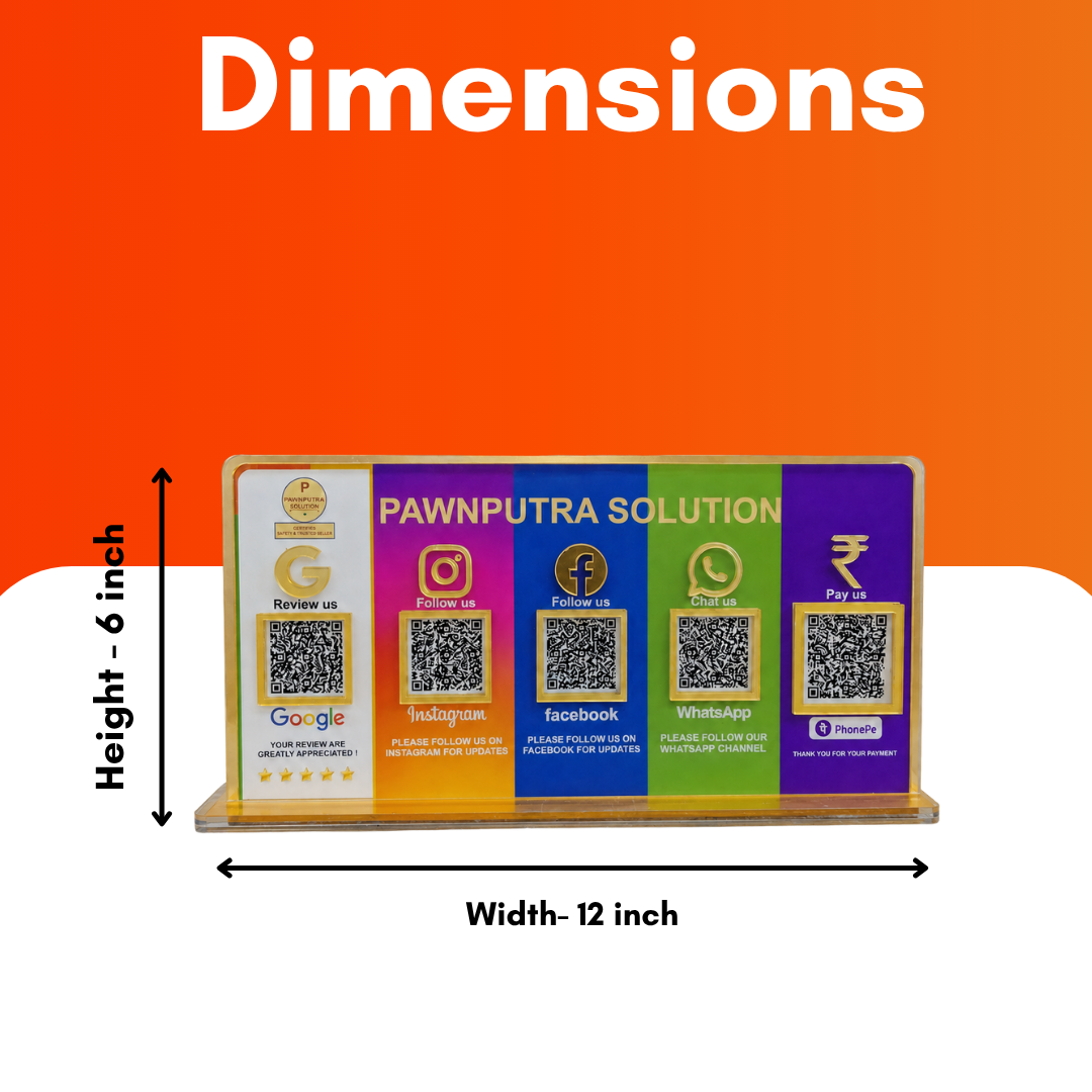 5 QR NFC Enabled Multi Colour Standee For Restaurent Cafe jewellers  Hotel