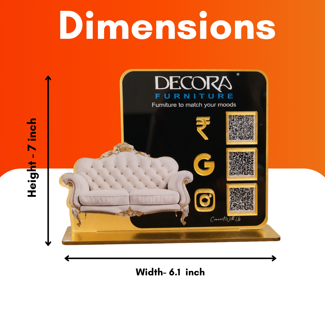 3 QR NFC Enabled Sofa Cut Out Standee For Furniture Dealer