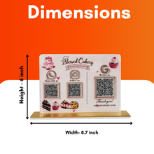 3 QR NFC Enabled Cake and Cookies Printed Horizontal Standee For Bakery and Cake Shop