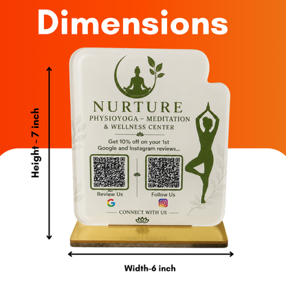 2 QR NFC Enabled Yoga Printed Standee For Physio yoga Clinic Physiotherapist
