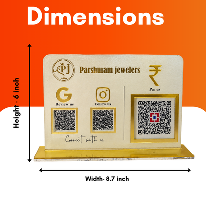 3 QR NFC Enbaled Frosted Standee For jewellers Cafe Restaurent