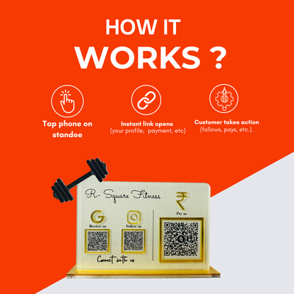 3 QR Dumbbelle Mounted Standee