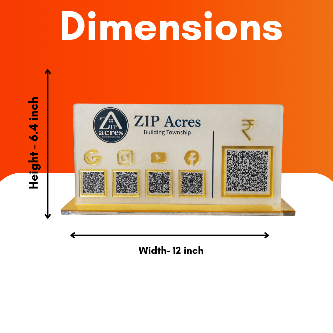 5 QR Horizontal Forsted Standee For jewellers Salon Shops