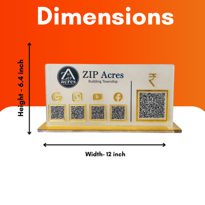 5 QR Horizontal Forsted Standee For jewellers Salon Shops