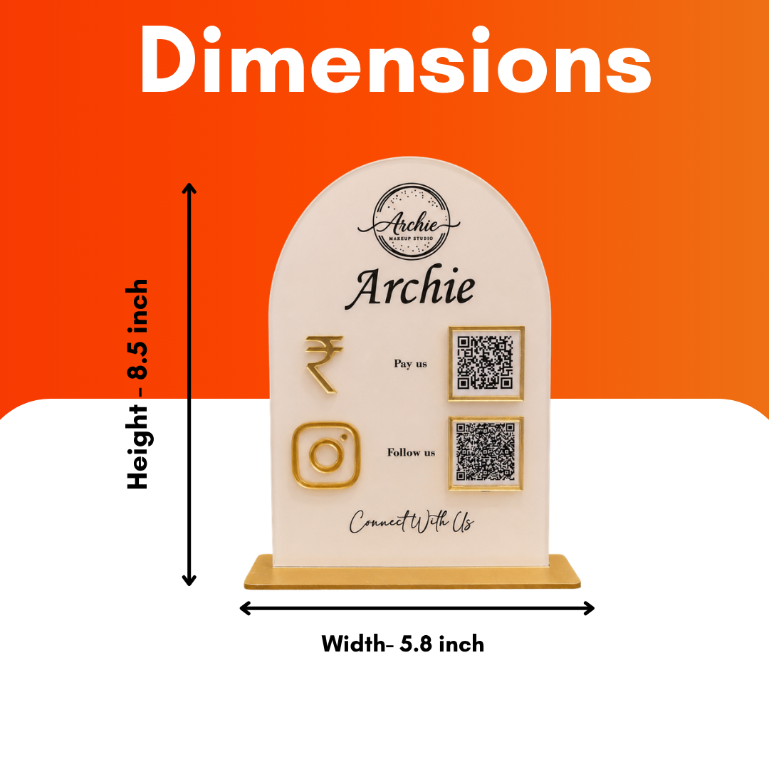 2 QR NFC Enabled Round shape Standee For Decor and restaurants