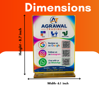 3 QR Vertical Colour Gradient Standee For Hardware