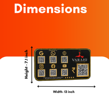 7 QR NFC Enabled Black Background Standee For Cloth Store