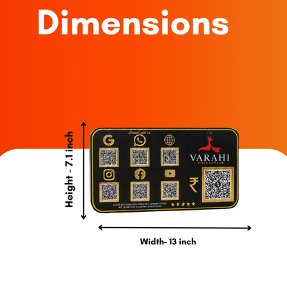 7 QR NFC Enabled Black Background Standee For Cloth Store