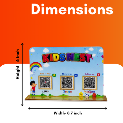 3 QR NFC Enabed Kids Theme Standee For School and Collages