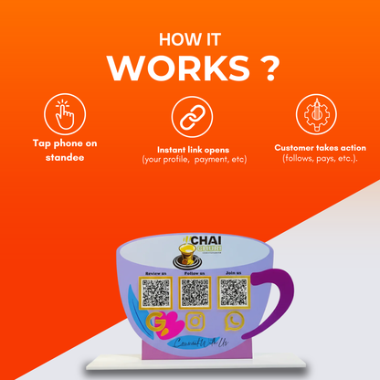 3 QR Cup Shape Standee