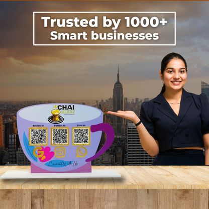 3 QR Cup Shape Standee