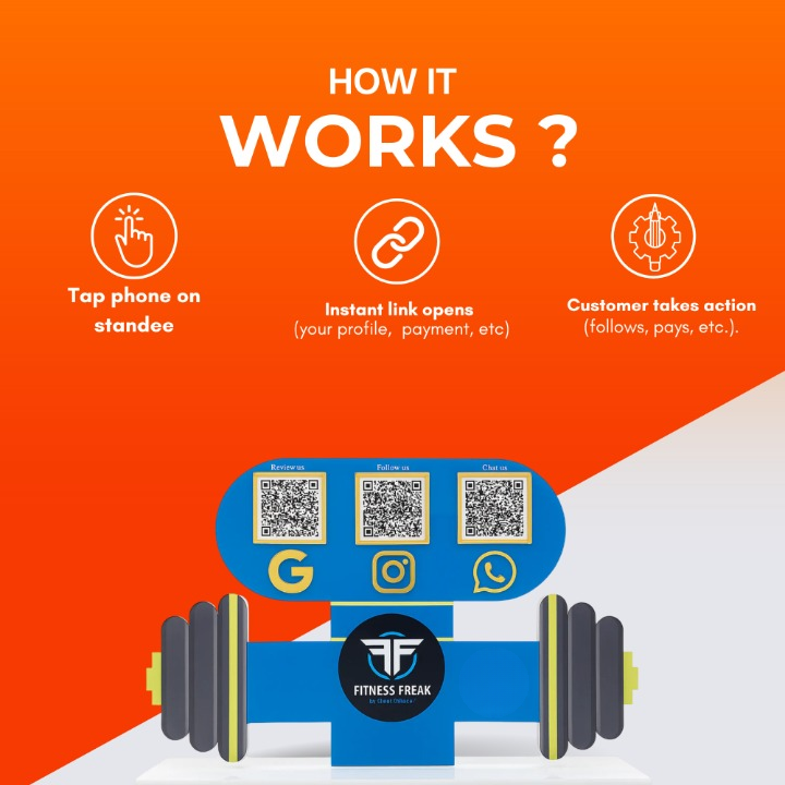 3 QR Dumbbell Shape Standee