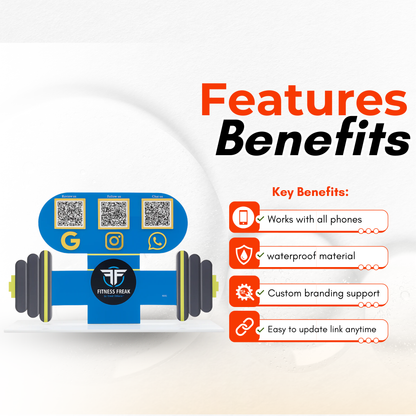 3 QR Dumbbell Shape Standee