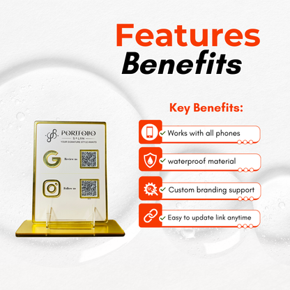 2 QR Golden Border Standee