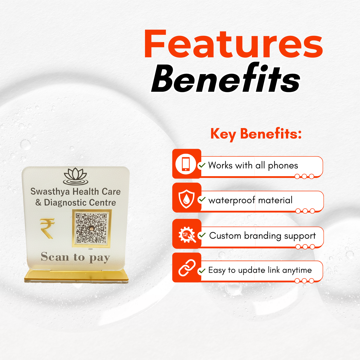 1 QR Frosted Payment Standee