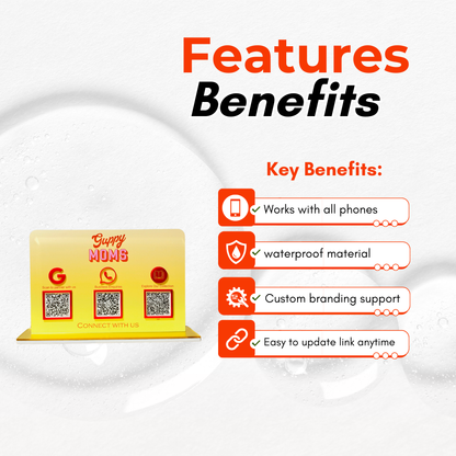 3 QR Standee With Customised Icons