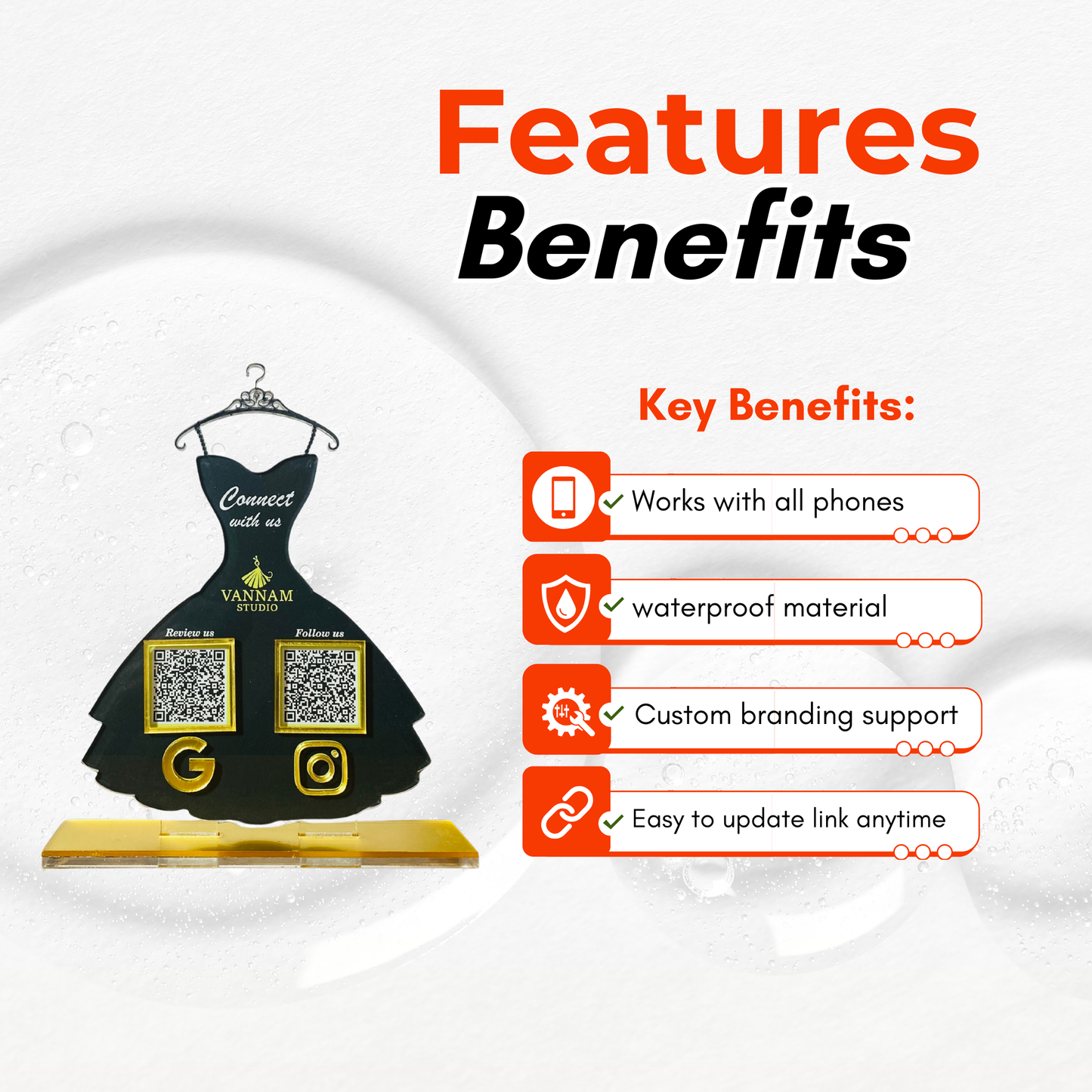 2 QR Black Dress Shape Standee