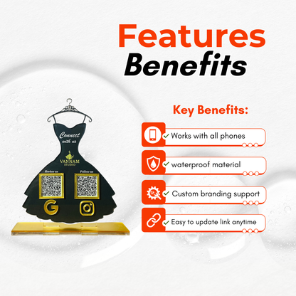 2 QR Black Dress Shape Standee