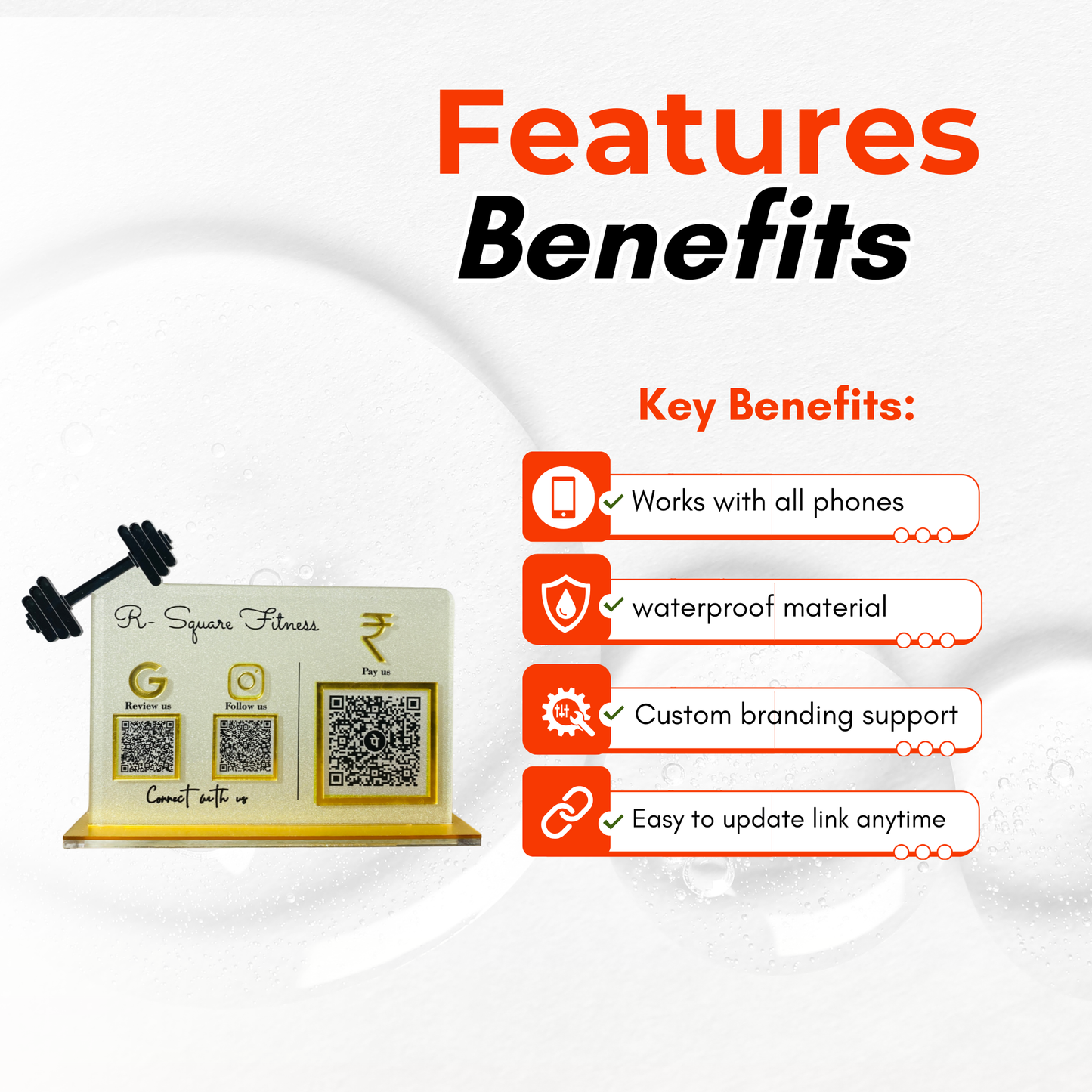 3 QR Dumbbelle Mounted Standee