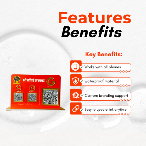 3 QR Horizontal Standee with Google Review QR