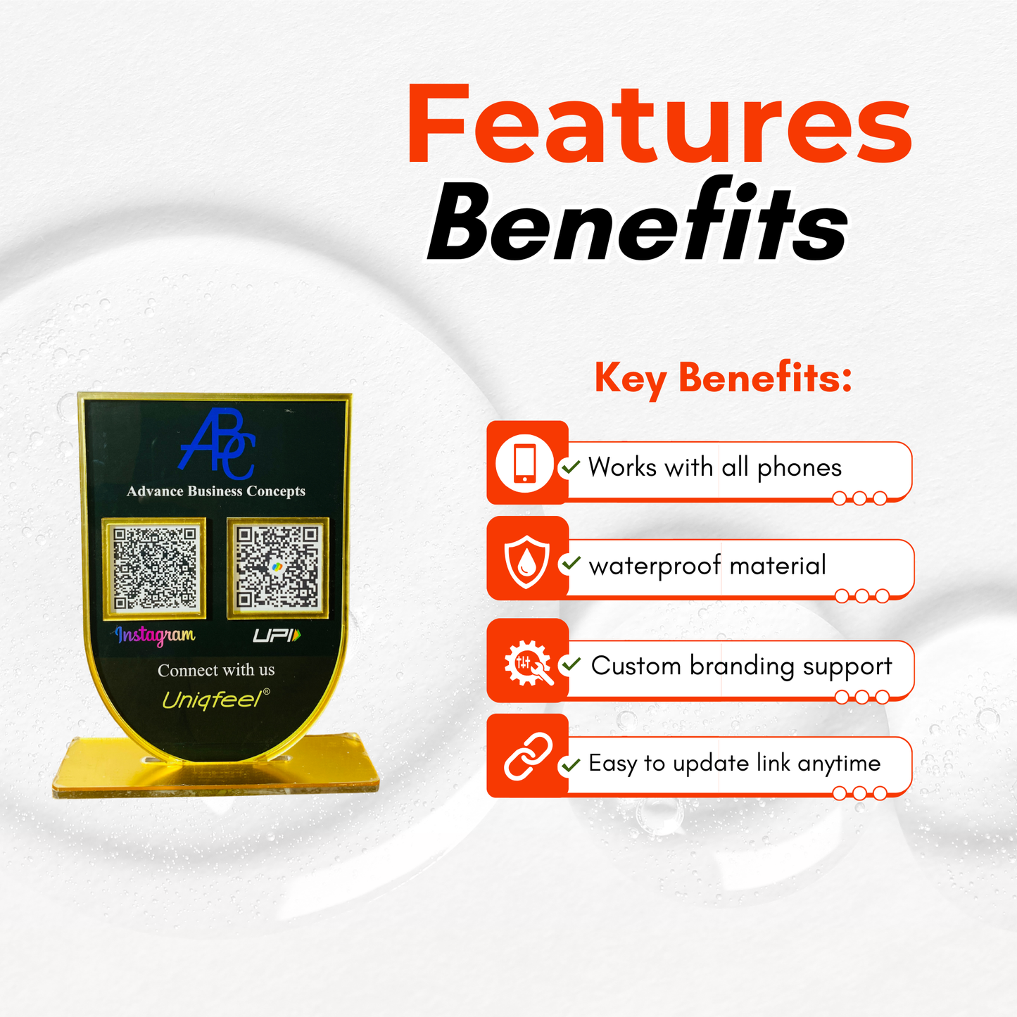 2 QR Upside Down Arc Shape Standee