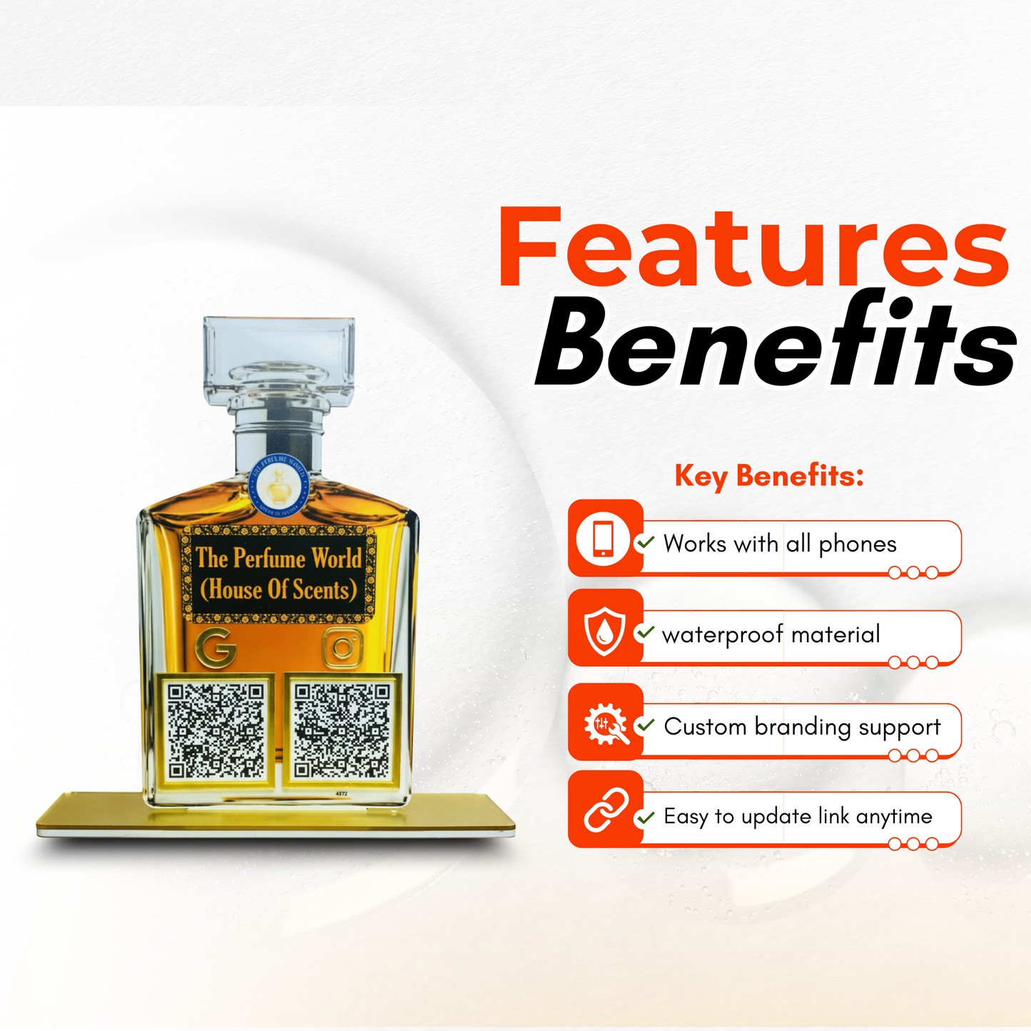 2 QR Perfume Bottle Shape Standee