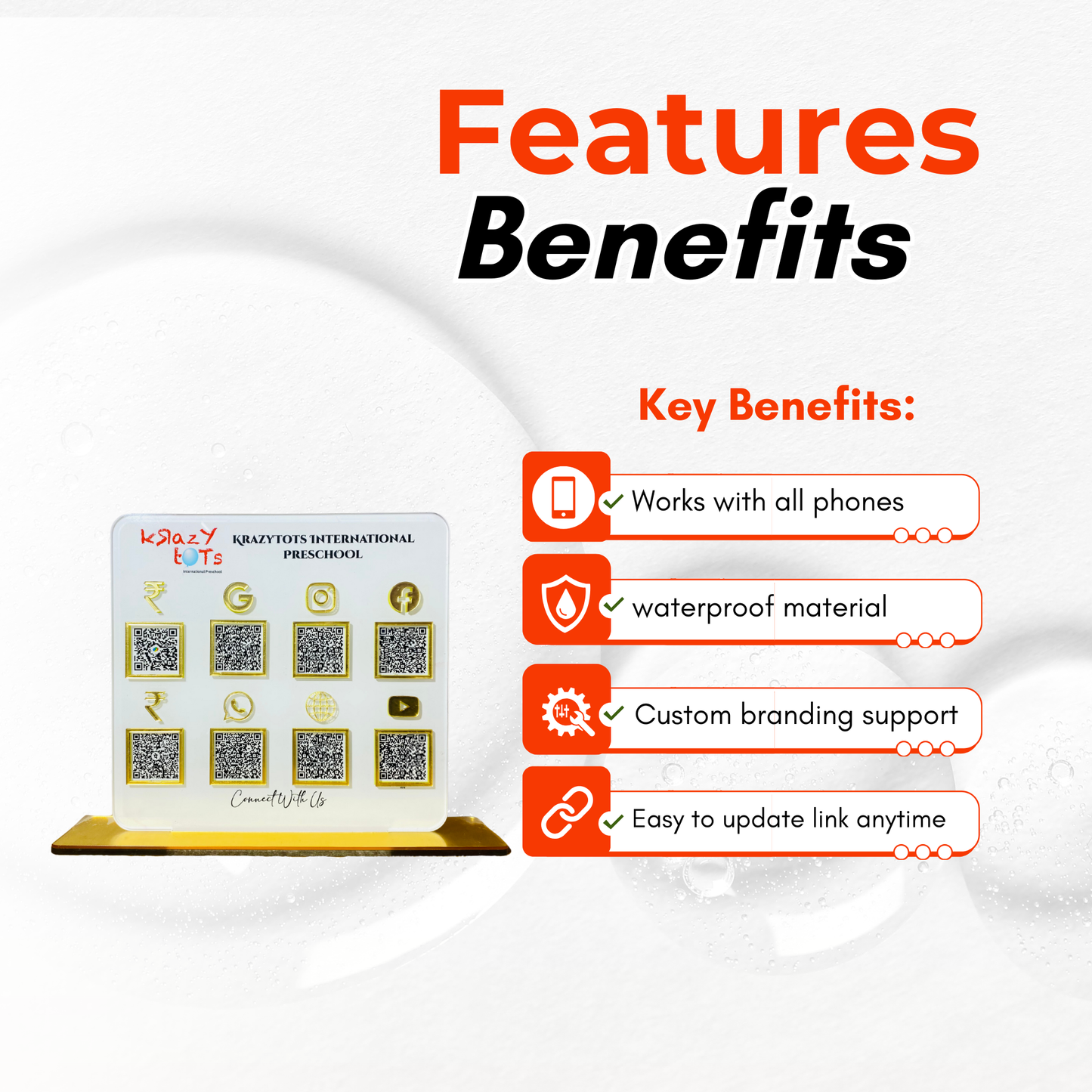 8 QR Premium Square Shape Standee