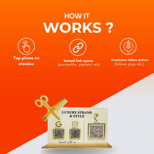 3 QR Frosted Salon Shape Standee