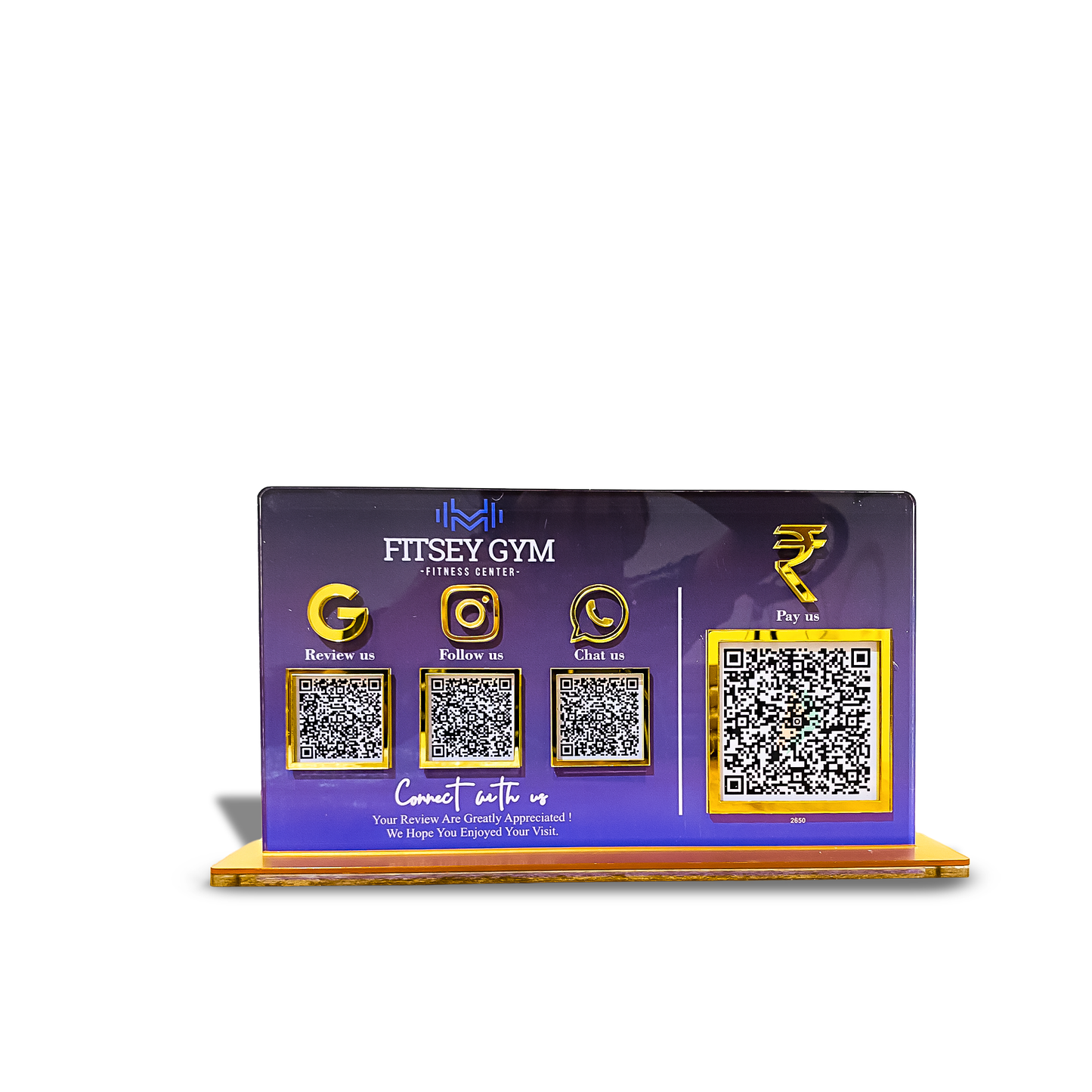 4 QR Multi Colour QR Standee with Payment QR(Horizontal)