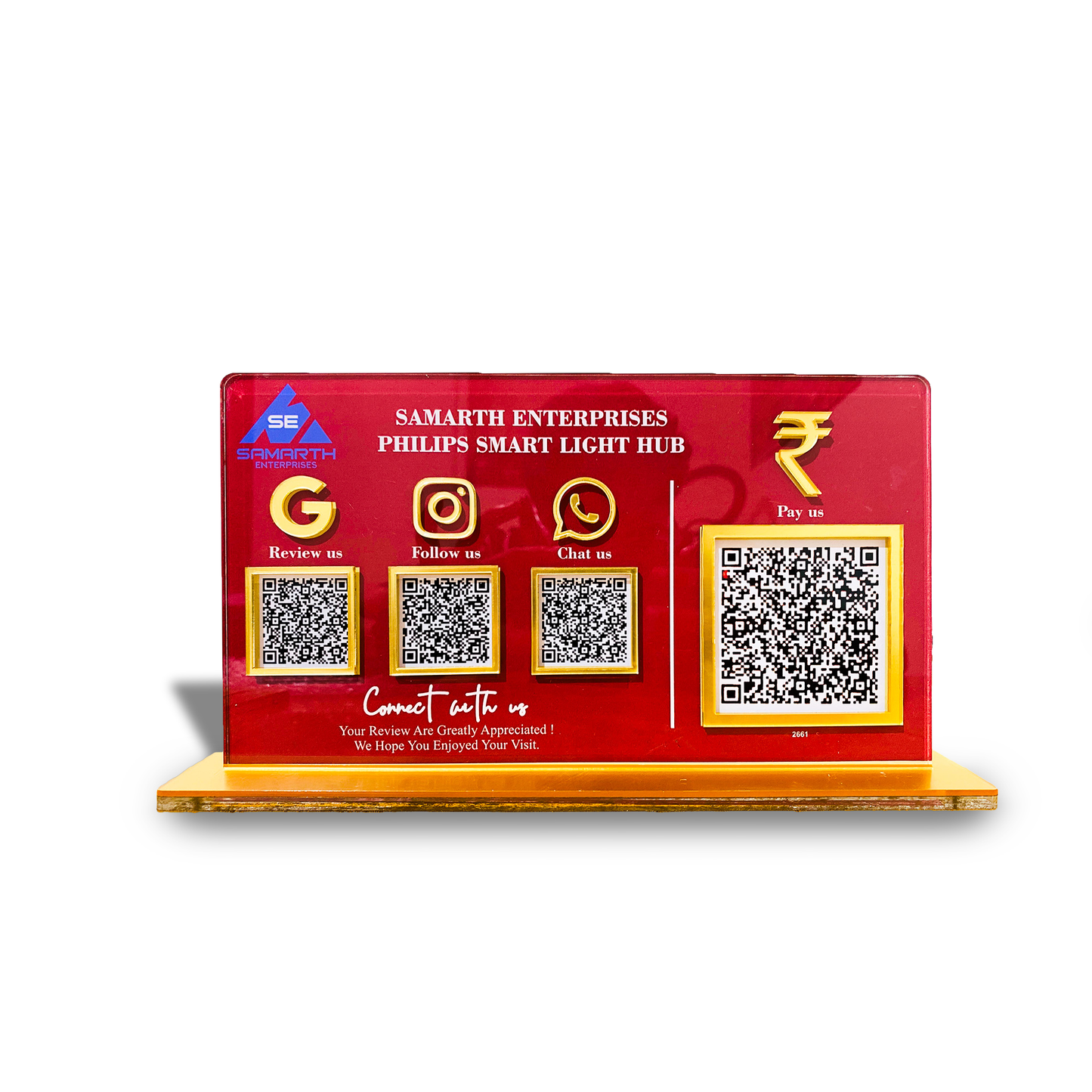 4 QR Multi Colour QR Standee with Payment QR(Horizontal)