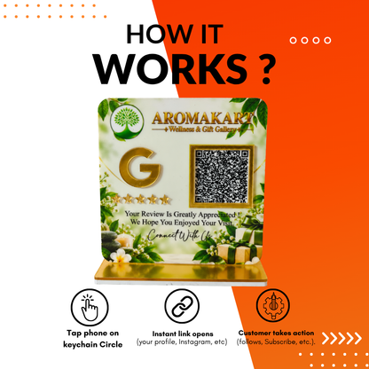 1 QR NFC Enabled Trees and Flower Printed Standee For Flower Shop And Gift Shop