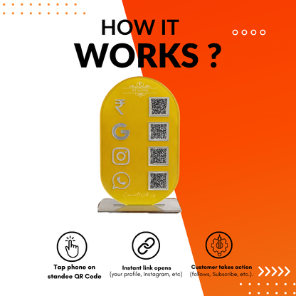 4 Qr NFC Enabled Round Shape Vertical Standee