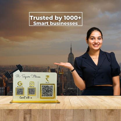 3 QR Dumbbelle Mounted Standee