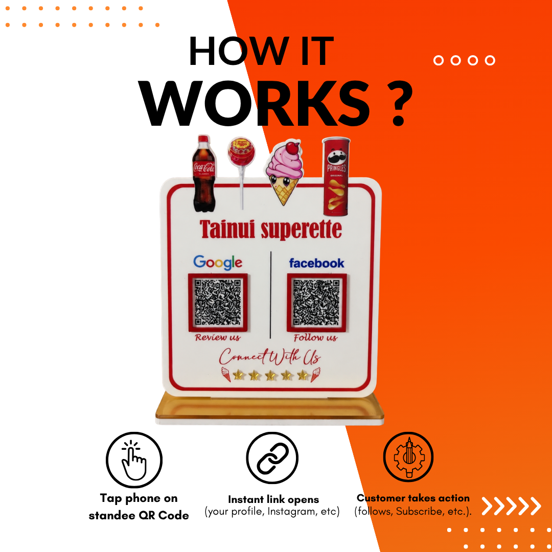 2 QR NFC Enabled Ice Cream and Bottle Cut Out Standee