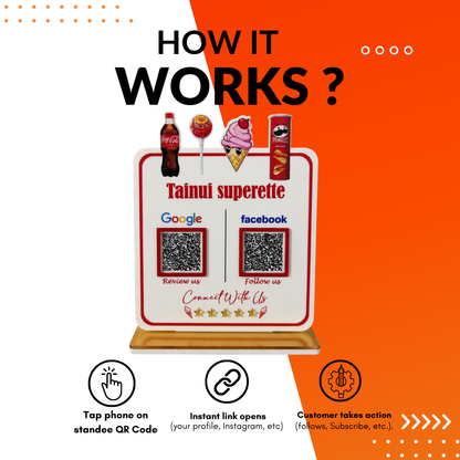 2 QR NFC Enabled Ice Cream and Bottle Cut Out Standee