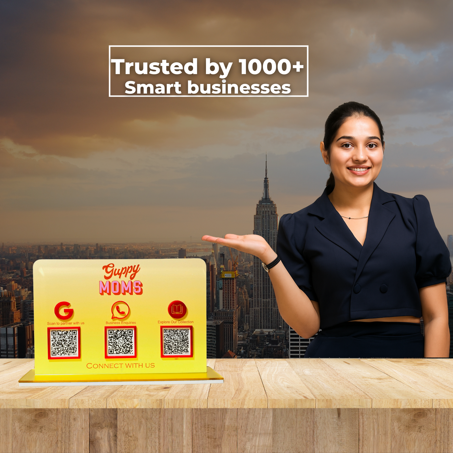 3 QR Standee With Customised Icons