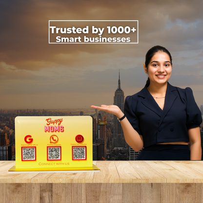 3 QR Standee With Customised Icons